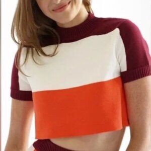 Yllw the Label | Ryder Colorblock Knit Mock Neck Crop Top